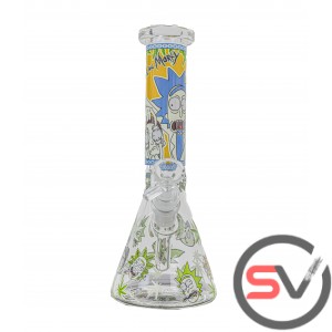 EYES WIDE OPEN RICK AND MORTY GLASS BEAKER 10inch (GLOW IN DARK)